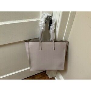 NWT FURLA Sally Saffiano Leather Tote Shoulder Bag Purse Beige Large